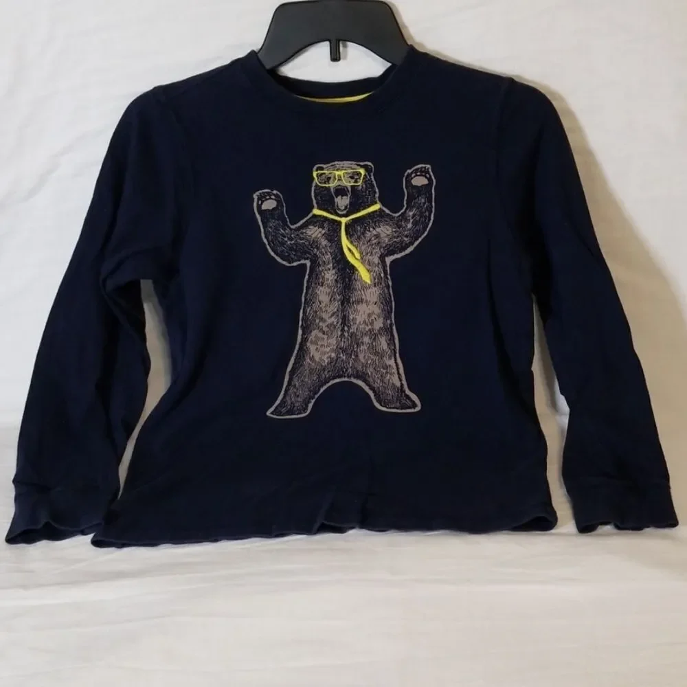 Gymboree Party Bear Long‎ Sleeve Navy T-Shirt